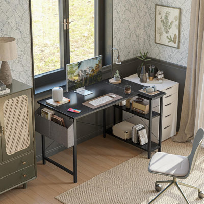 40 Inch Computer Desk with Reversible Storage Shelves by MAZOJA