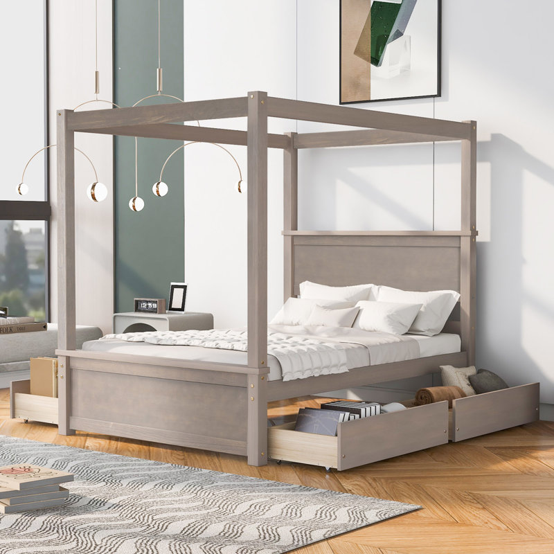 Brakefield Canopy Storage Bed, Light Brown