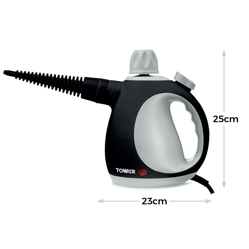 Tower Handheld Steam Cleaner with 9 Accessories, Platinum