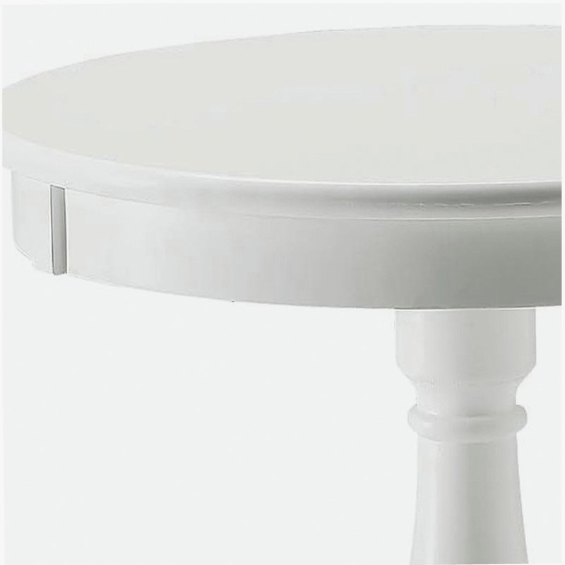 White side table with turned base, White