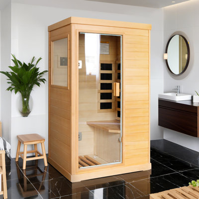 1 - Person Far Infrared Sauna Personal Sauna Indoor Sauna 800W Home Sauna With Bluetooth Speaker And Control Panel