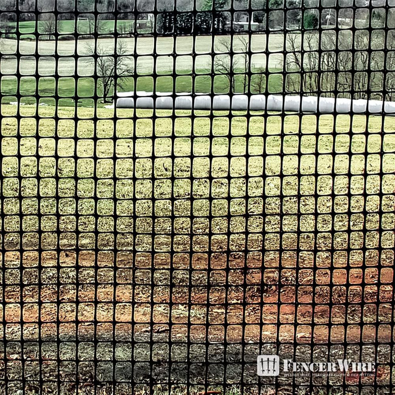 Fencer Wire 3ft.x15ft. Recyclable Black Plastic Poultry Netting with Mesh Size 0.4” x 0.4"