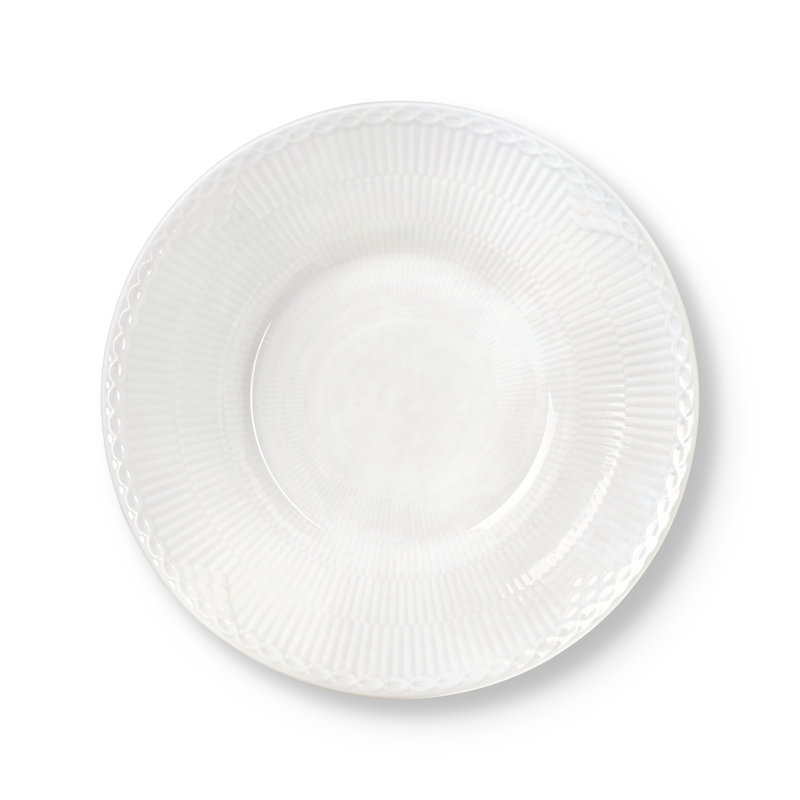 White Fluted Half Lace Deep Plate 9.45"