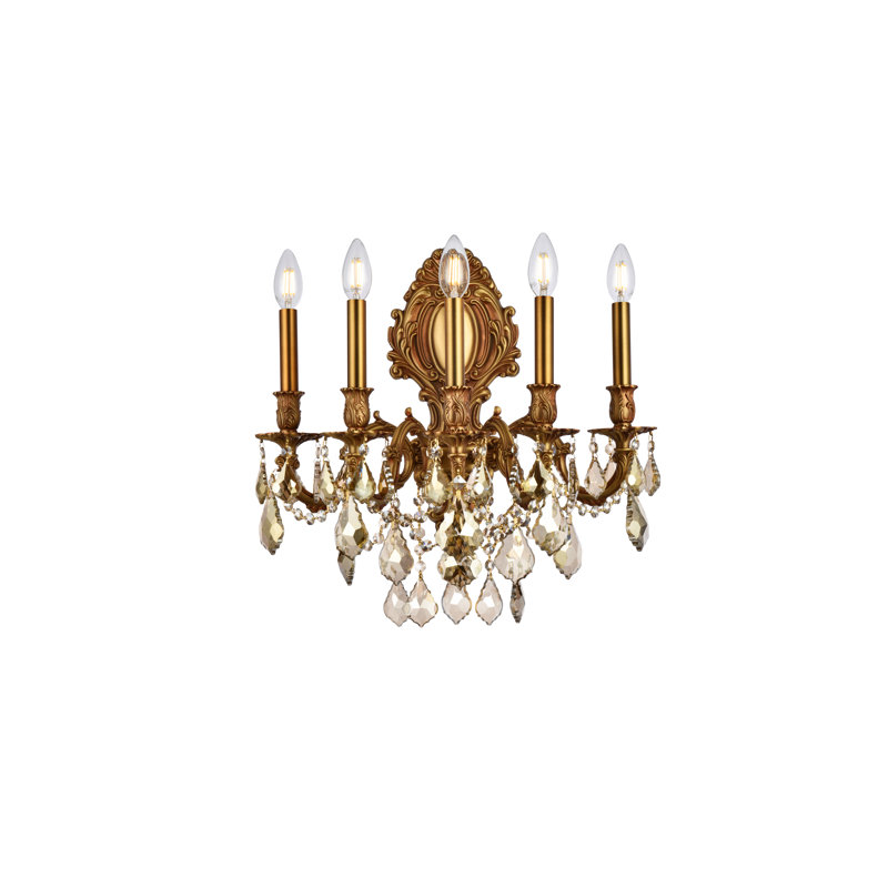Aadyn Candle Wall Light, Golden Teak (Smoky) / Royal Cut, French Gold