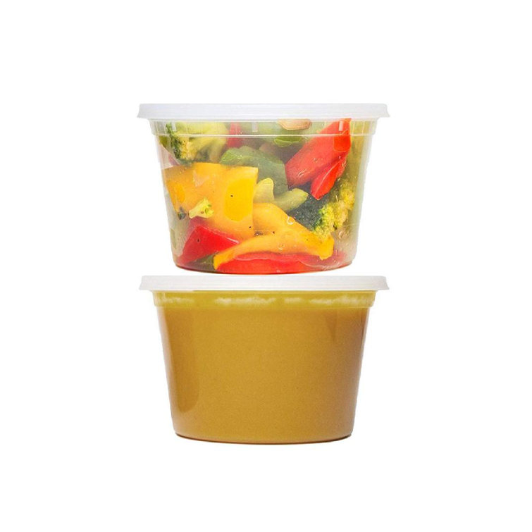 [96 Pack] 32oz Heavy Duty Food Storage Containers with Lids - Leakproof Deli Soup Containers with Lids - Slime, Meal Prep, Take Out, Stackable