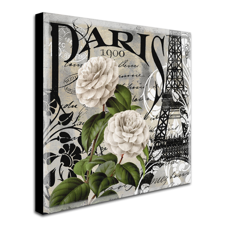 «Paris Blanc II» par Jadaya, impression sur toile tendue, H 18 po x l 18 po x P 2 po