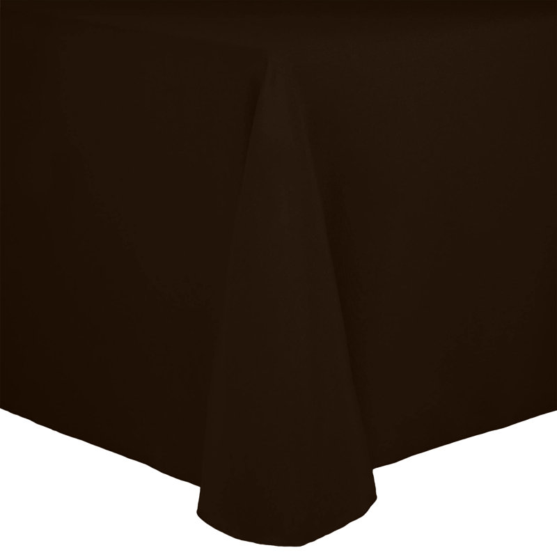 Solid Color Round Tablecloth, 108" x 132", 3, Chocolate