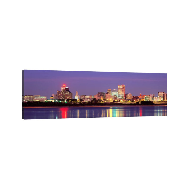 Dusk, Memphis, Tennessee, USA - Wrapped Canvas Panoramic Print, 30.48 cm H x 91.44 cm W x 1.91 cm D