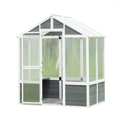 Serre, abri de jardin en polycarbonate pour plantes, serre de 76 po x 48 po x 86 po, serre pour jardin pour l'extérieur, serre avec porte d'entrée