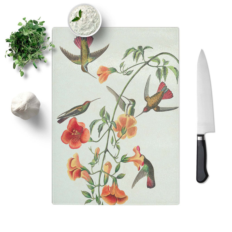 Glass Mango Hummingbirds by John James Audubon Chopping Board, 39 cm W x 28.5 cm L