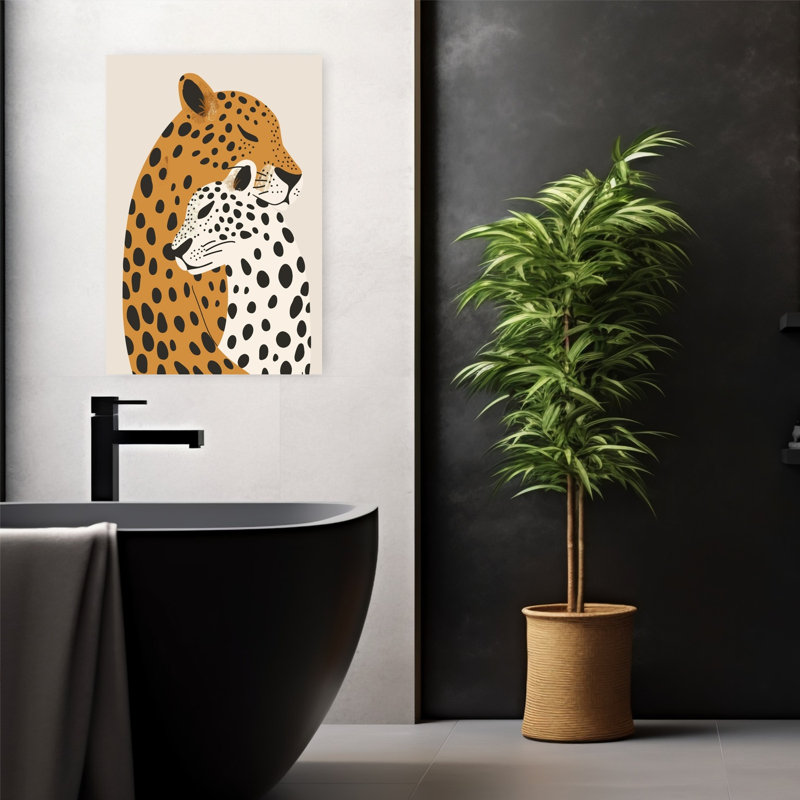 Loving Leopard Embrace by Andreas Magnusson - Wrapped Canvas Print, 60.96 cm H x 40.64 cm W