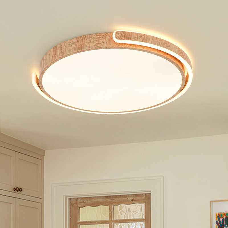 Plafonnier encastré à DEL en bois moderne ultra-mince à intensité variable Modern Farmhouse