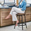 Tabouret de bar pivotant rembourré avec structure en métal Lanxton-90613728