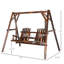 Balancelle en bois avec support, balancelle de patio 2 places avec table centrale