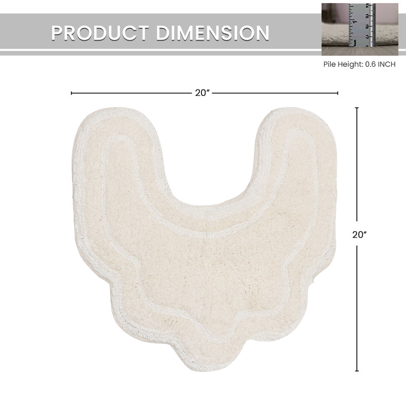 Tapis pour salle de bain Dobrinka, Ivoire ivoire, 20 po x 20 po (contour)