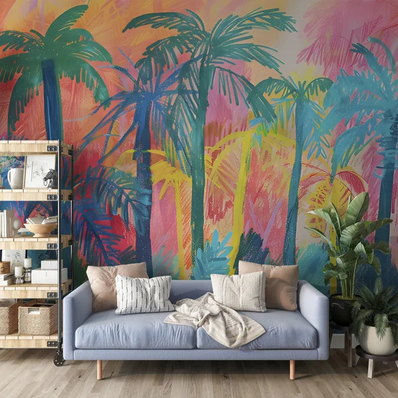 Tropical Sunset Dreamscape, 105.96" L x 138" W