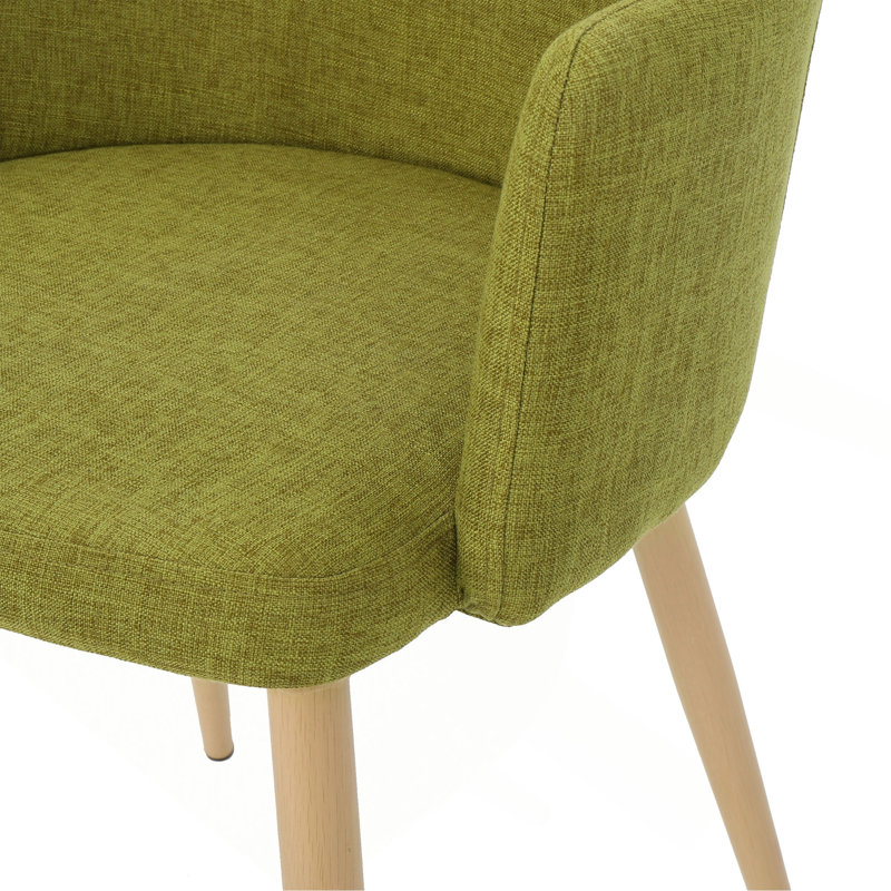 Chaises de salle à manger rembourrées Mid-Century, Vert