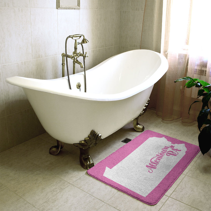Memory Foam Non-Slip Bath Rug, 21" W x 34" L, Pink, Allentown Pennsylvania