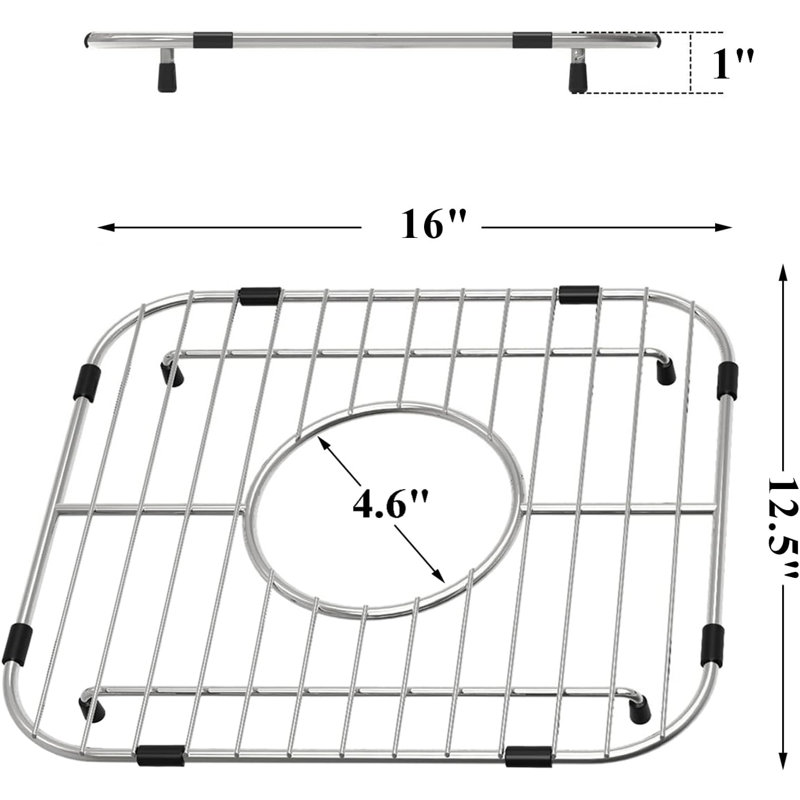 Protecteurs d'évier pour évier de cuisine, grille de fond pour évier simple 12,5 po x 16 po x 1,25 po