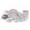 Metallic Floral 32-Piece Porcelain Dinnerware Set, Service for 8
