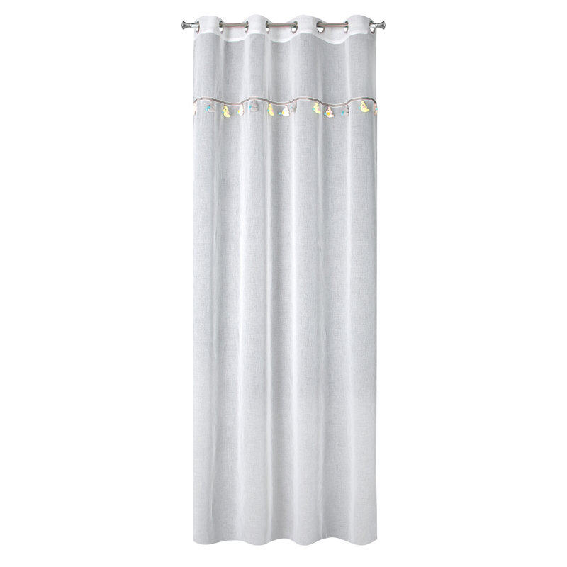 Barbonne Sheer Curtain Single Panel, White