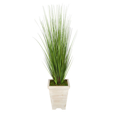 48'' Faux Foliage Grass in Wood Vase
