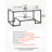 Coffee Table, 2 Tiers Rectangle Glass Center Desk with Open Storage, Modern Tempered Glass Coffee Table, Minimalist Sturdy Metal Frame Accent End Desk for Living Room, Office, Easy Assembly-168187424-168187455