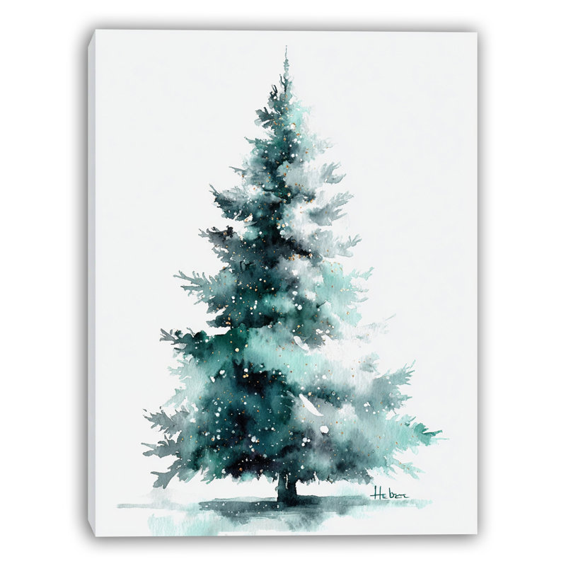 Art mural sur toile Misty Evergreen, H 16 po x l 12 po