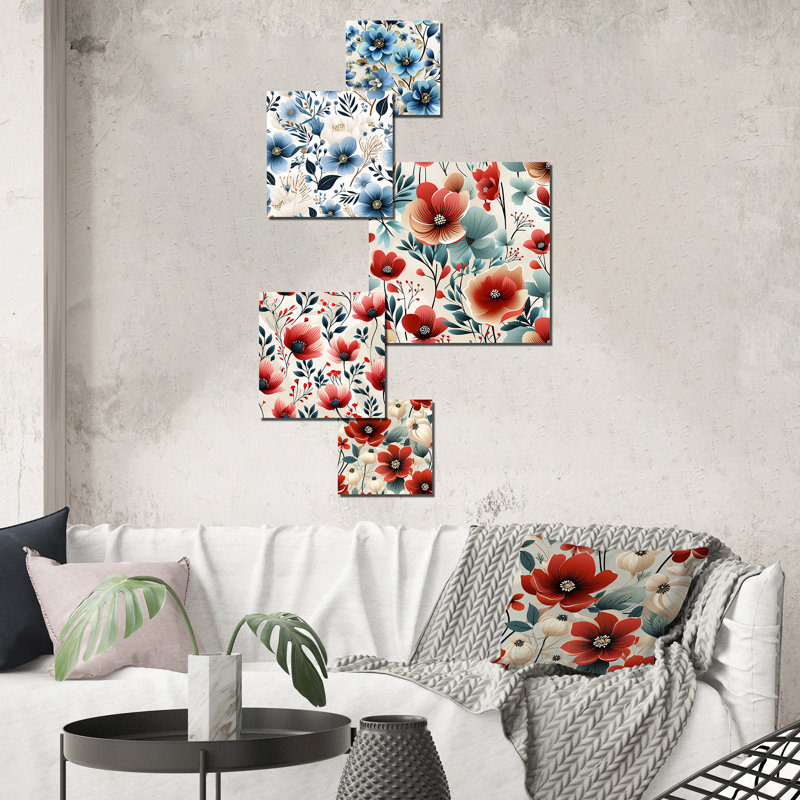 Crawfordville - ensemble d'art mural floral de 5