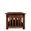 Table basse à tréteaux en bois massif avec rangement