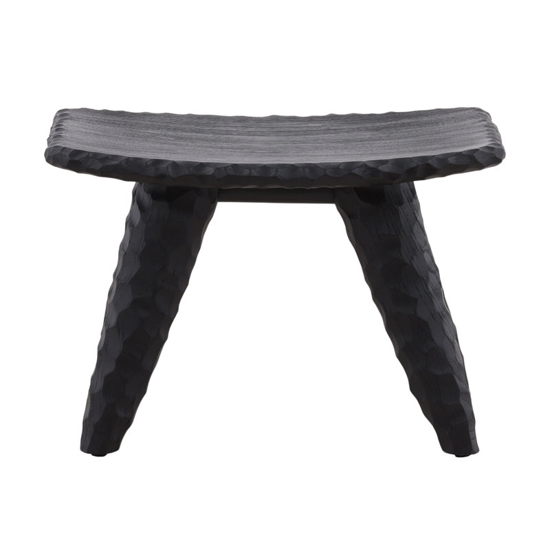 Quillan Mindi Wood Stool, Black