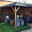 Dunster House Wooden Gazebo 3m x 3m Heavy Duty Garden Shelter Pressure Treated , Black Shingles Included, Utopia 300