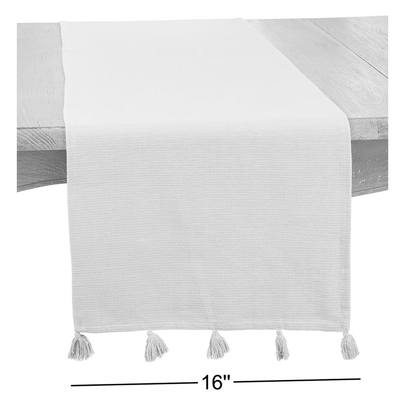 Minimalist Luxe Tassel Table Runner, Turquoise