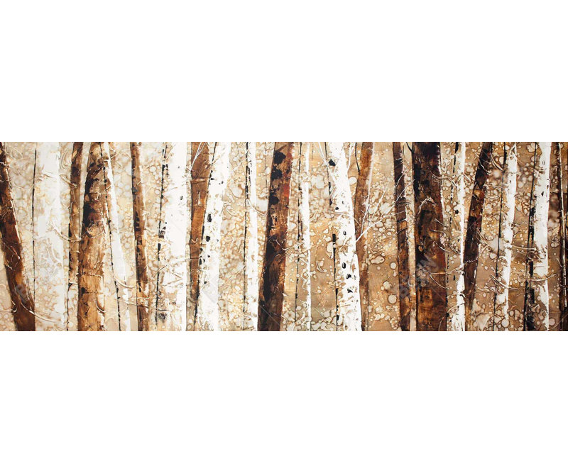 Troncs d'arbres - Toile brune encadrée pour décor de maison, H 21,25 po x l 61,25 po