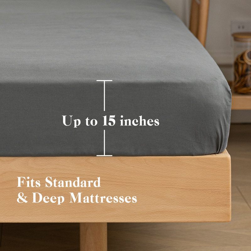 Drap-housse Barossa, Gris foncé, Drap-housse grand