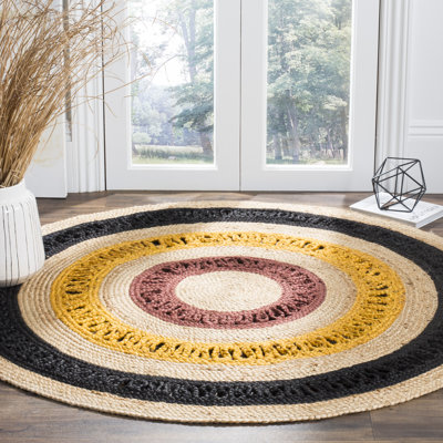Winterton Natural Fiber Hand Woven Jute Geometric Rug