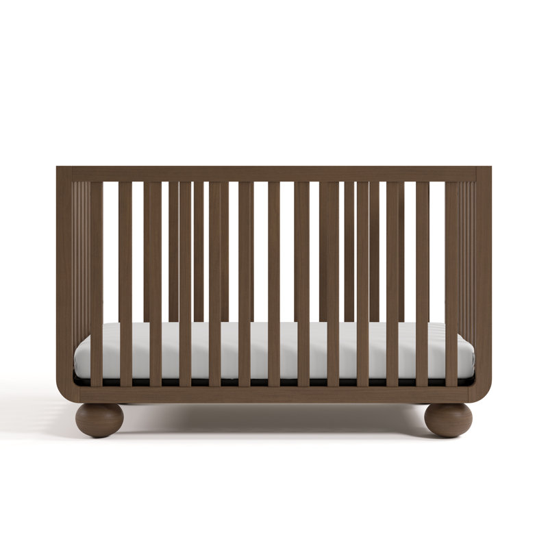 Amalfi Deluxe 5-In-1 Convertible Crib With Bonus Toddler Guardrail, Hazelnut, Crib + Mattress
