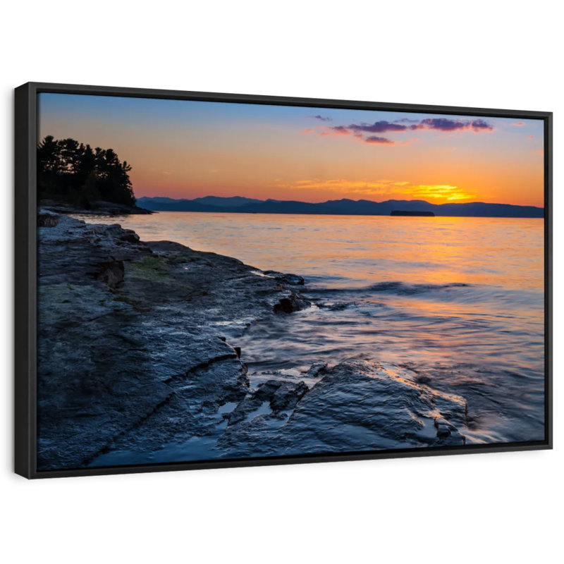 Impression sur toile Jeffers Serene Lake Champlain, H 9 po x l 13 po
