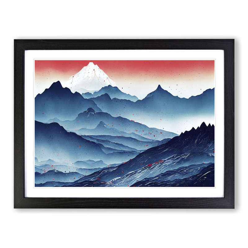 Intriguing Mountains - Framed Print, 34cm H x 46cm W x 2cm D, Black