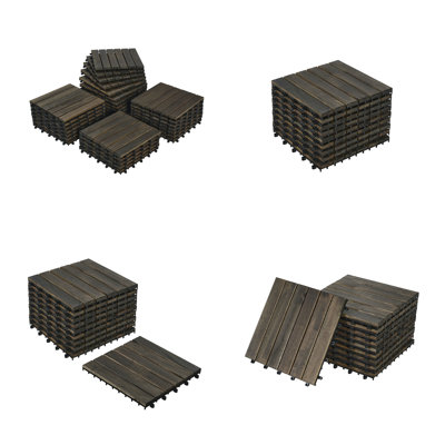 Interlocking Deck Tiles Checker Pattern