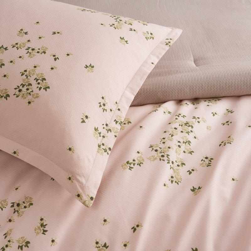 Ted Baker Elderflower Duvet Set Mauve, King Duvet Cover + 2 King Shams