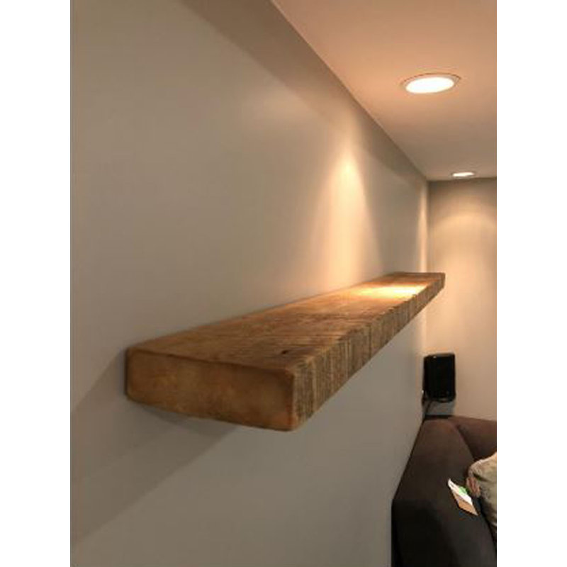 Pine Accent Shelf with Reclaimed Wood, 1.75" H x 12" W x 6" D