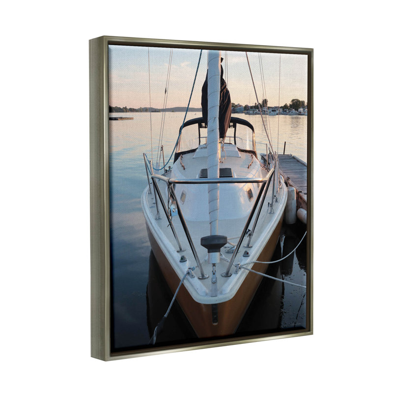 «Boat Mast Ocean Marina» par Lori Deiter - Photographie à cadre flottant sur toile, H 21 po x l 17 po x P 1,7 po