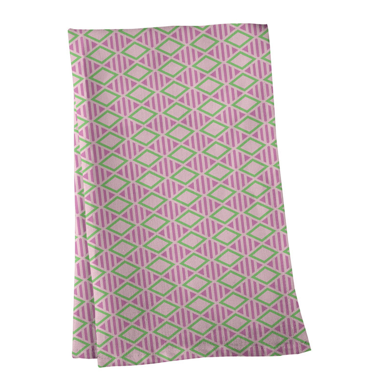 Tea Towel Kitchen Towel, Cotton Twill, Purple/Green