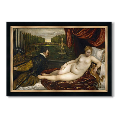 Venus with an Organist and a Dog, c. 1550-Titian (Tiziano Vecelli)-Custom Framed Canvas