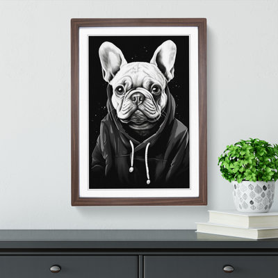 French Bulldog Line - Single Picture Frame Print on Wood