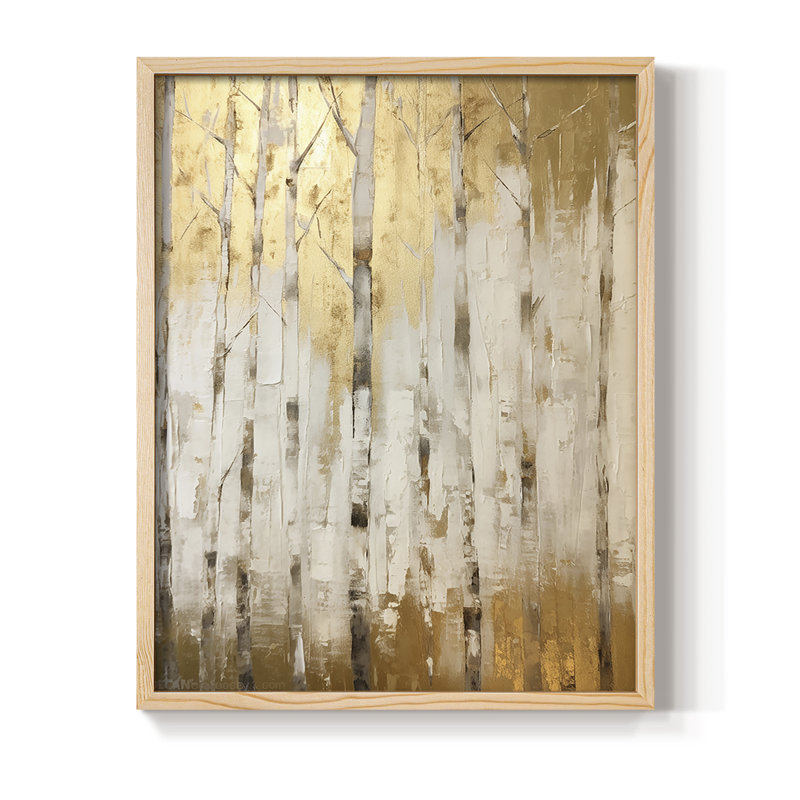 Reproduction encadrée ABSTRACT Series CMLII - bois massif, H 11 po x l 9 po, Naturel