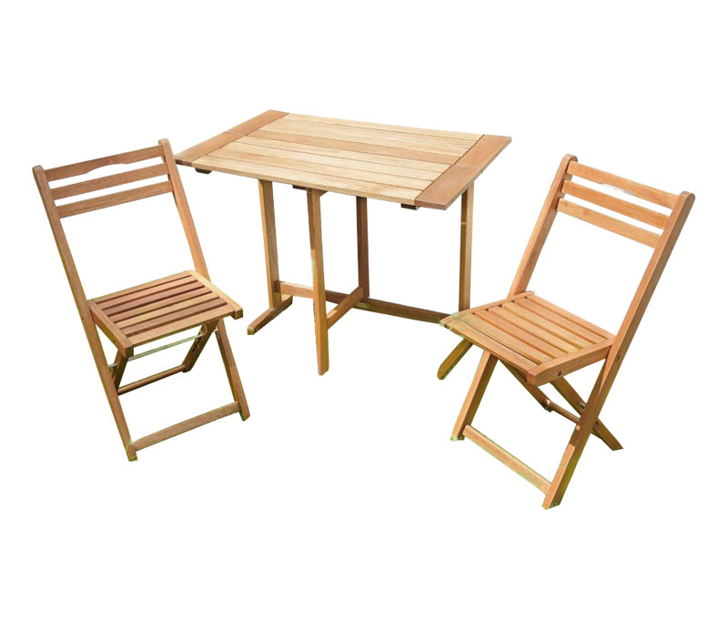 Adalmiina 2 - Person Wood Patio Dining Set with Rectangular Table