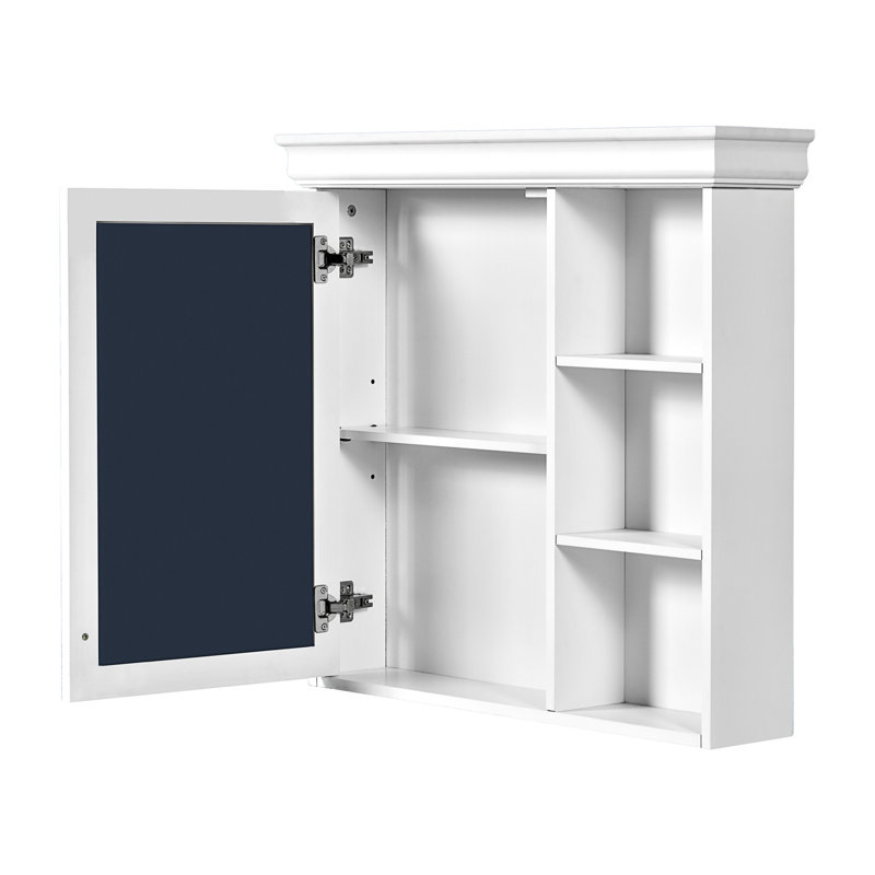 Armoire à pharmacie de salle de bain avec miroir 30 po x 28 po, armoire à miroir murale avec rangement, armoire de rangement blanche pour salle de bain