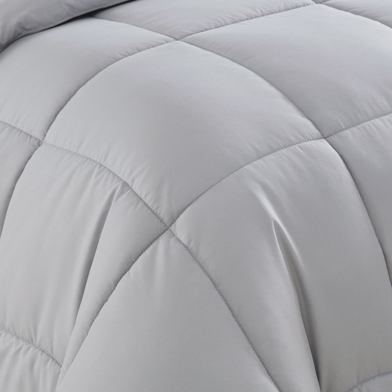 All Season Down Alternative Solid & Reversible Comforter, King Comforter, Silver